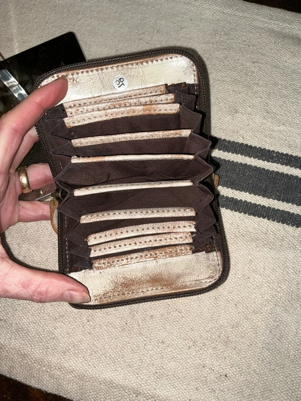 NWT Bed Stu Leather Peek Zip Around Wallet Card Holder Nectar Lux MSRP $145